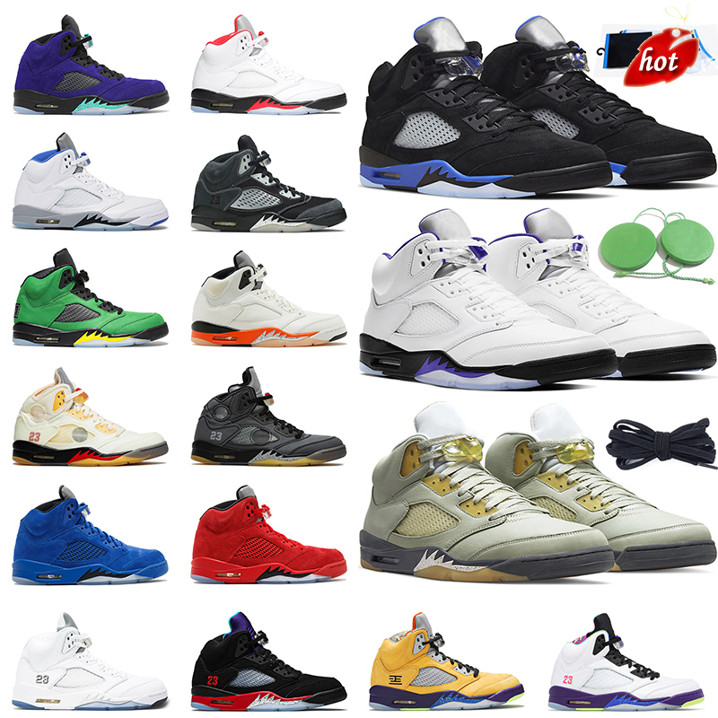 

TOP 2022 Men Basketball Shoes 5s Concord Racer Blue Jade Horizon Fire Red Sail What The White Cement Oreo Mens Trainer Sports Sneakers, # 30