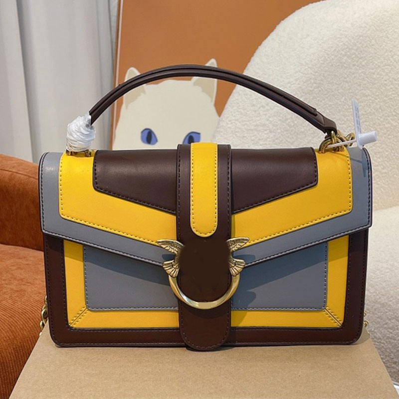 

Chains Swallow Crossbody Bag Women Flap Shoulder Bags Split Handbag Purse Genuine Leather Detachable Strap Thread Lady Messenger Wallets Hearts Metal, Pink