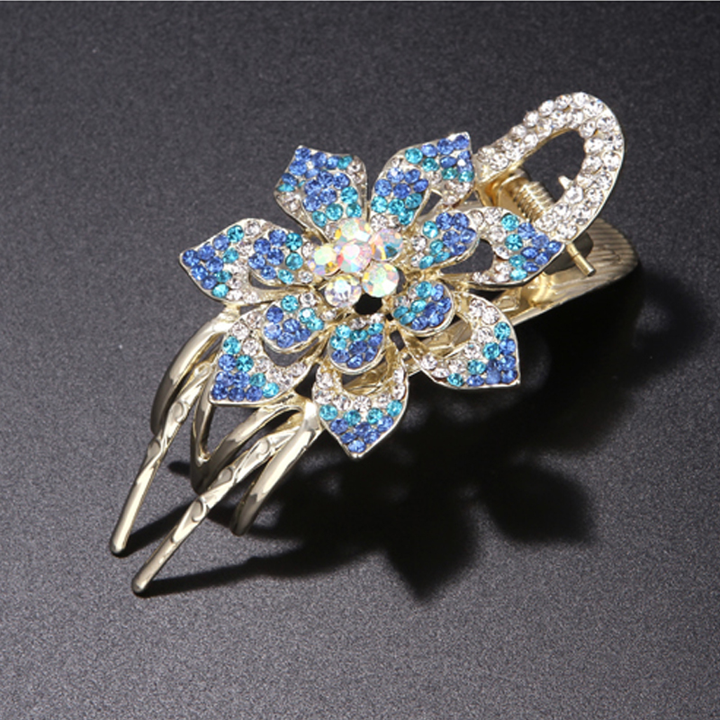 

Hair Pins Headdress Metal Clip Inlaid crystal Three Teeth Card issuance Back head Gripper Dish up Duckbill clips