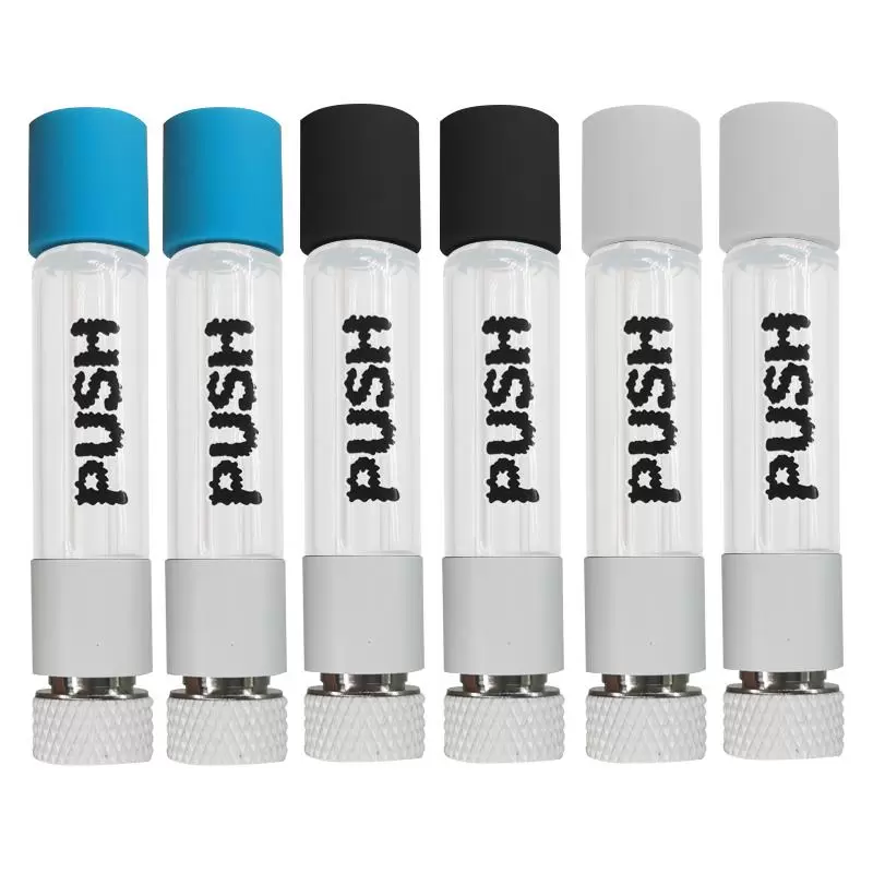 

PUSH Full Disposable E Cigarettes Glass Tank Atomizers Cartridges Empty Vape Pen Carts 1.0ml 510 Thread Thick Oil Wax Vaporizer