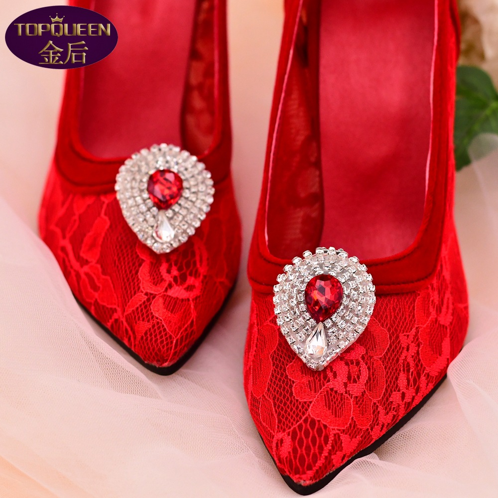 

Wedding Accessories Shoe Clip High Heel Party Removable Bridal Shoes Clips Sweet Heart Buckle Bride Accessory 2PCS/Set HX40