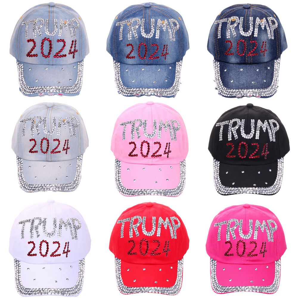 

Trump 2024 point diamond baseball cap sports outdoor men women teenager caps diamond studded cowboy visor Election Presidential US flag outdoor summer hat H6157VFQ, Red trump 2024 baseball cap