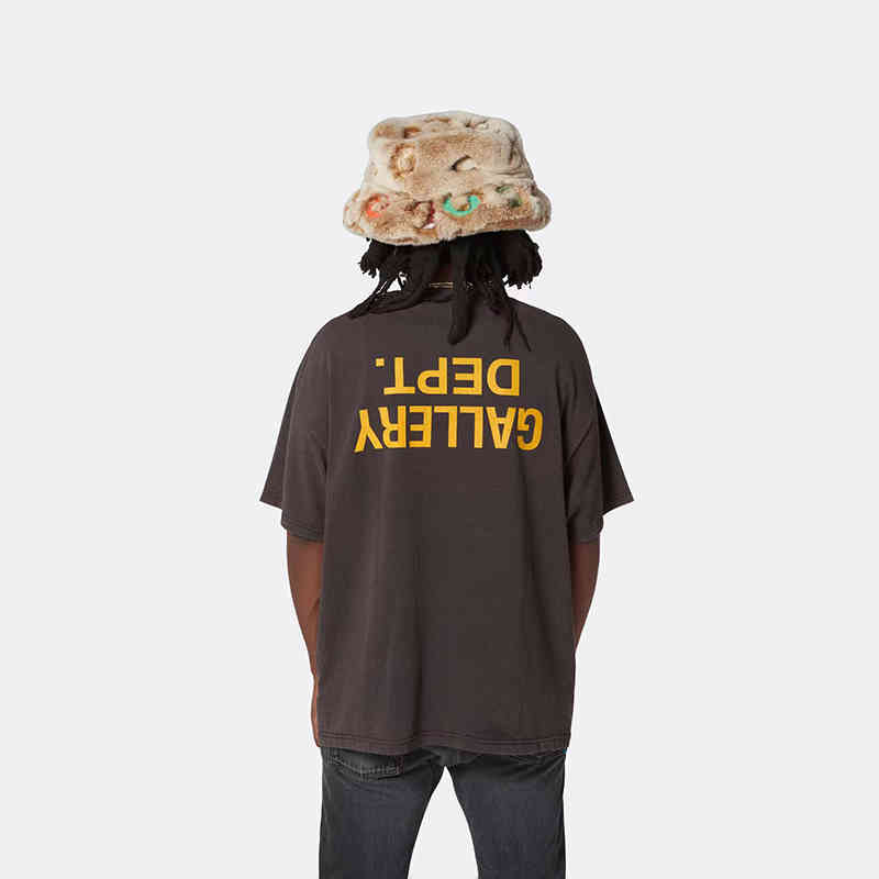 

T-shirt Gallerydept fucked up tee inverted print short sleeve t-shirt men and women, Dark brown