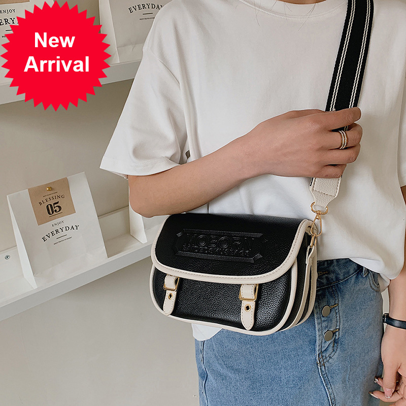 

Tide Brand Wholesale 2022 Stripe Wide Strap Style Daily Commuting Small Simple Single Messenger Women's Fashion Trend Shoulder Crossbody Bags, White