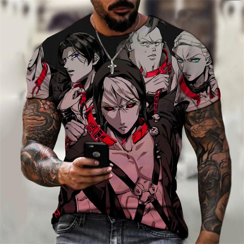 

Men' T-Shirts Summer Oversized T Shirt Anime Pattern 3D Print T-shirt Fashion Cool Style Graphic TShirts For Men Round Neck Casual Clothing