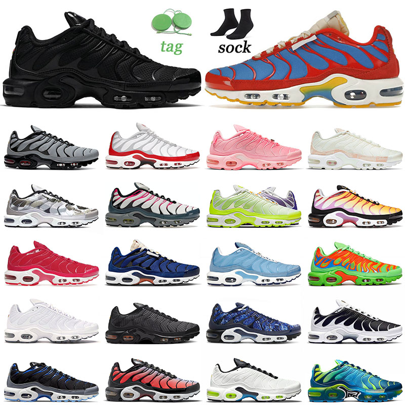 

2022 Top Quality Tn Plus Running Shoes Size 12 Mens Women Triple Black Pink Teal Volt University Blue Neon Sisterhood Men Oreo Outdoor Sneakers 36-46, A19 first use 40-46