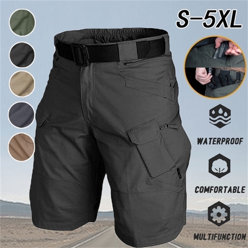 

Mens Shorts Summer Tactical Army Pants Outdoor Sports Hiking Shorts Waterproof WearResistant MultiPocket Tactical Shorts 5Xl 220607, Black1