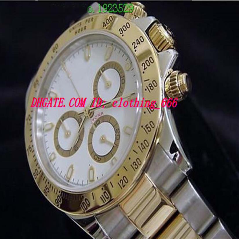 

Top Quality Luxury Watches Wristwatch Two Tone 18k Yellow Gold Steel Watch White 16523 Automatic 7750 Chronography Mens Men's228b, Silver