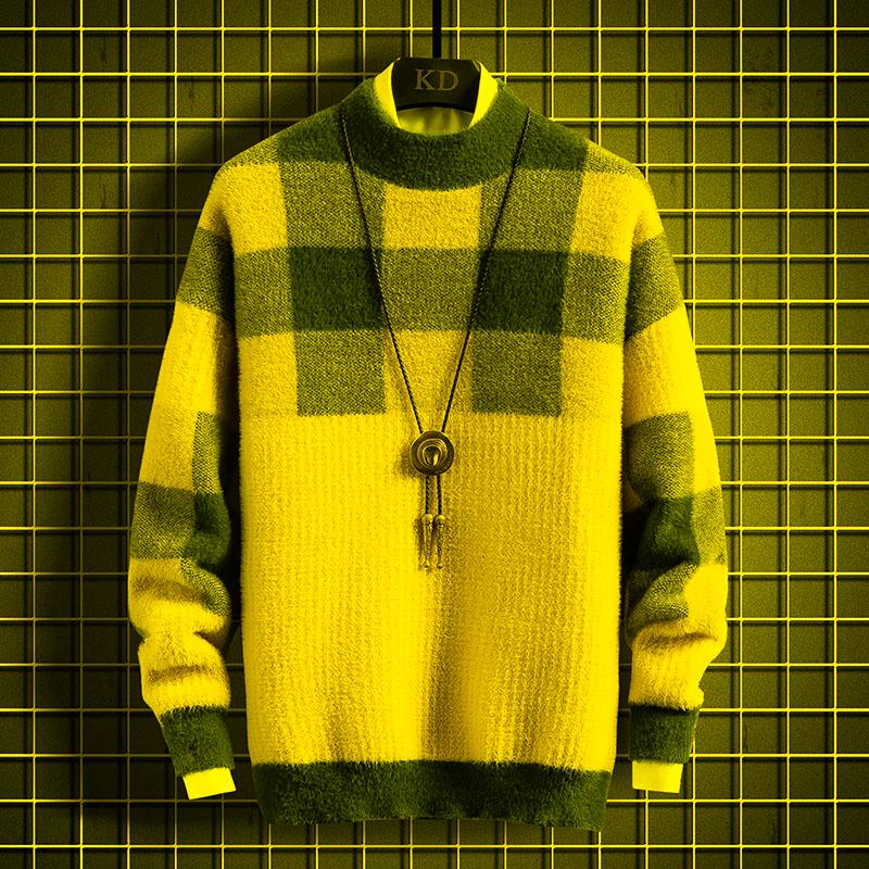 Pulls pour hommes Top Qualité Cachemire Plaid Pull à col roulé Hommes Mode Chaud Mâle Herren Pull Épais Hommes Noël TopsMen's