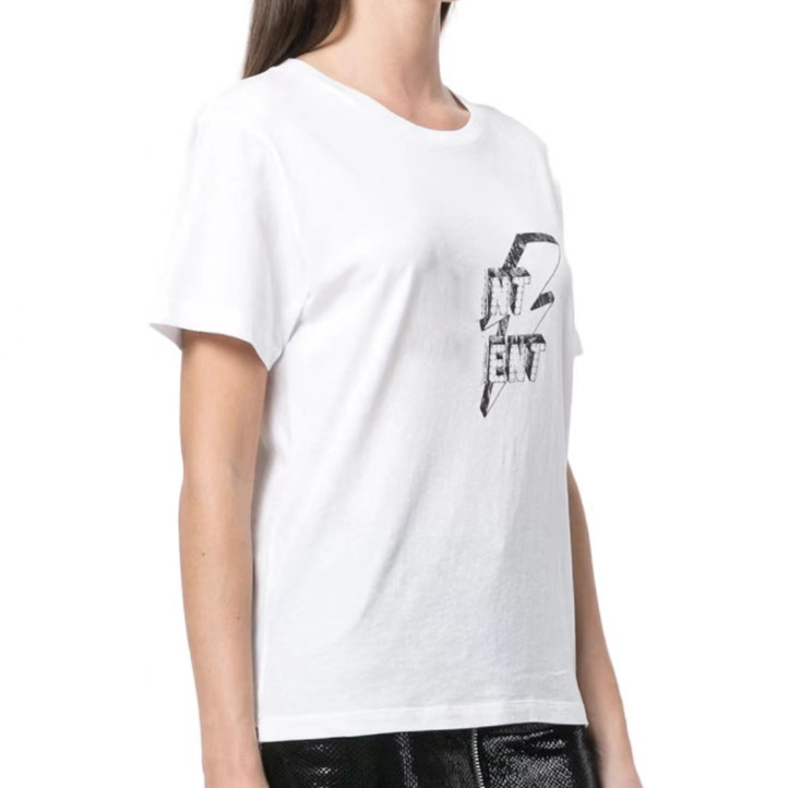 

Paris Luxury Lightning Letter print Tee Summer Fashion High Street Men Women Couple Casual T-shirts Washed Cotton Short Sleeve SLP Tshirt