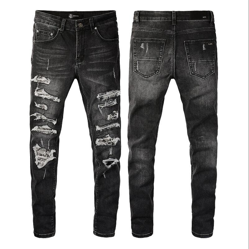 

2022 BLM Mens Designer Jeans Distressed Ripped Biker Slim Fit Motorcycle Bikers Denim For Men s Fashion Mans Black Pants pour hommes#959