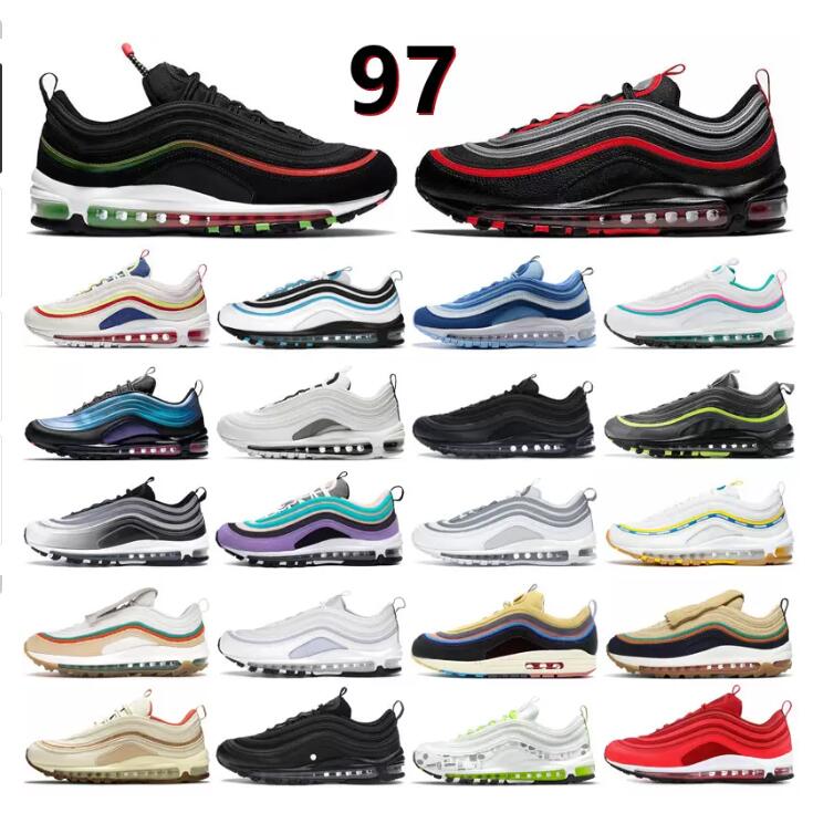 

97 OG classic men women running shoes 97og red black triple white 97s Trainers reflective bred game royal Bullet Silver Aurora sports sneakers size 36-45, Please contact us