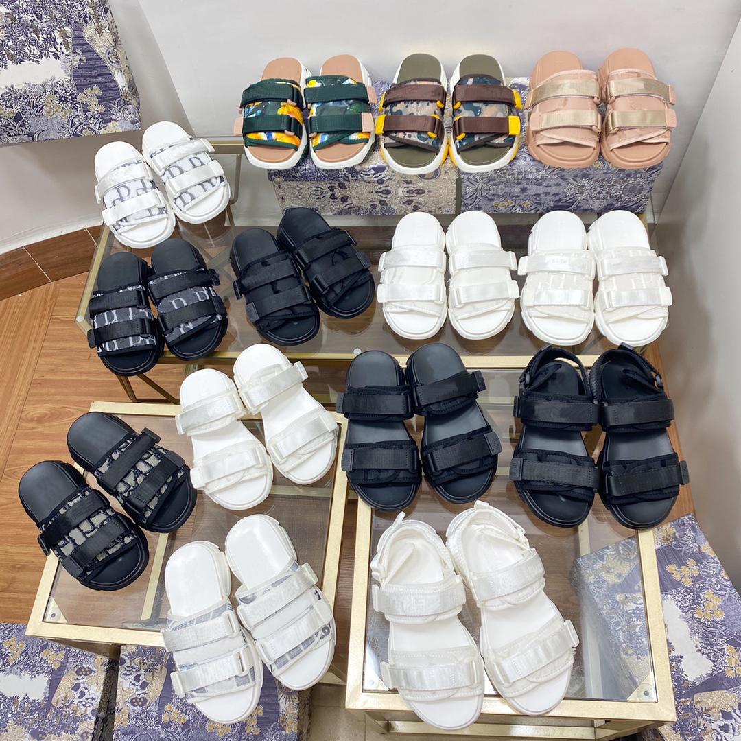 

Designer Sandals D-Wander Slippers Classics Women Slipper Obique Mizza Print Sandal Leather Relaxed Slides Luxury Brand Slide, Color 9