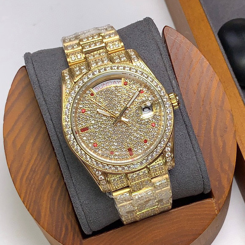 

Diamond Mens Watch Automatic Mechanical Watches 42mm Stainless Steel Case Fashion Wristwatch Men Wristband Montre De Luxe, Color6