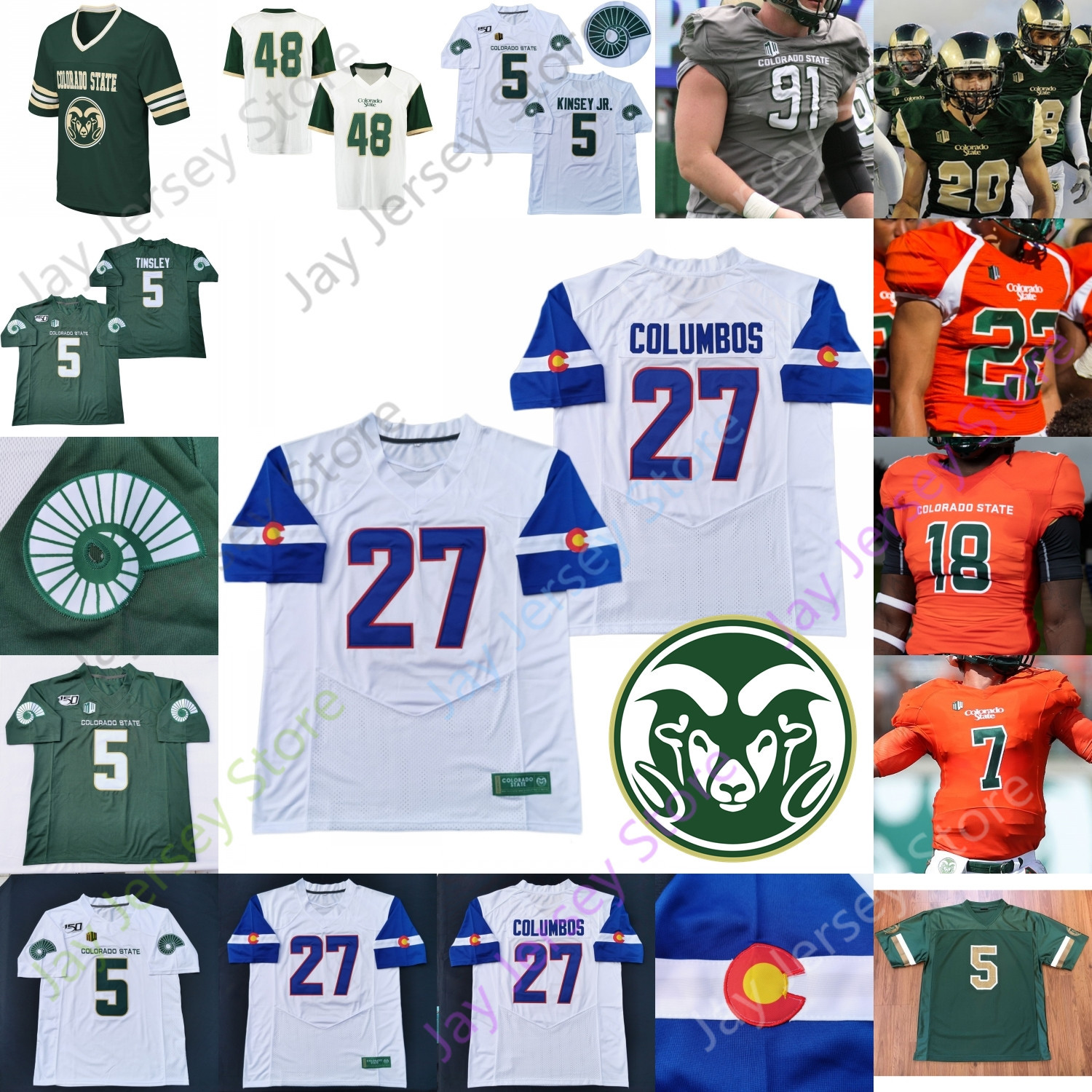 

Custom 2020 Colorado State Football Jersey NCAA College 7 Todd Centeio 14 Nate Craig-Myers 1 Scott Patchan 15 Brandon Hickerson-Rooks, White i