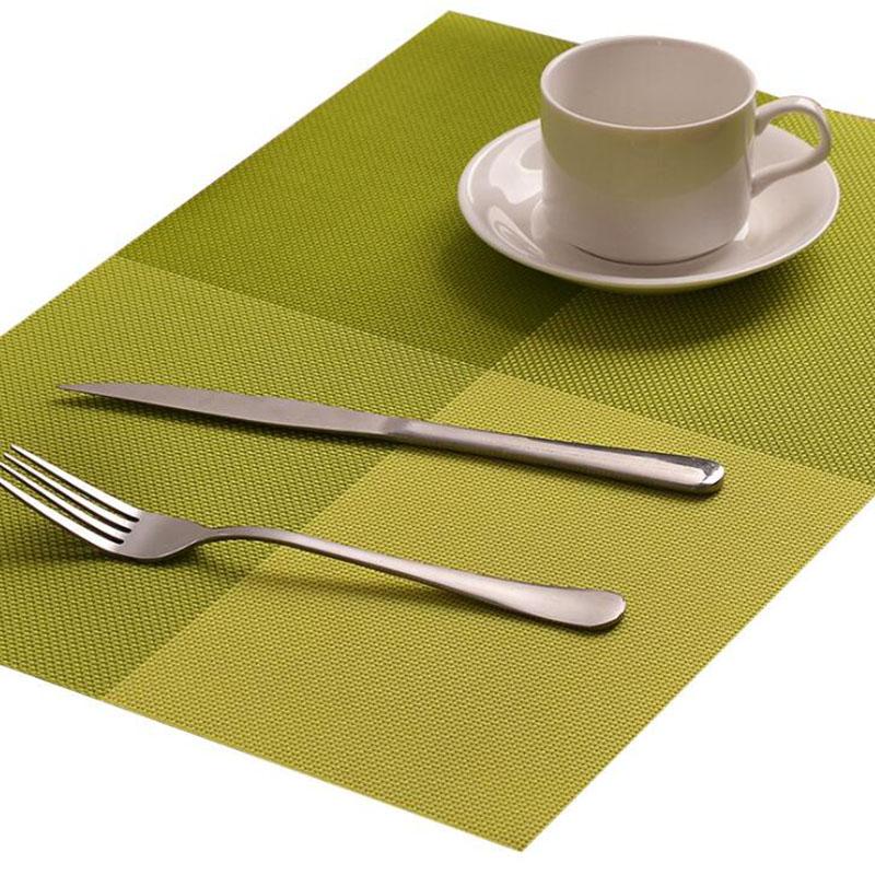 

Mats & Pads Weaved PVC Rectangle Placemat Non-slip Waterproof Table Mat Heat Insulation To Protect Kitchen Dinner Supply