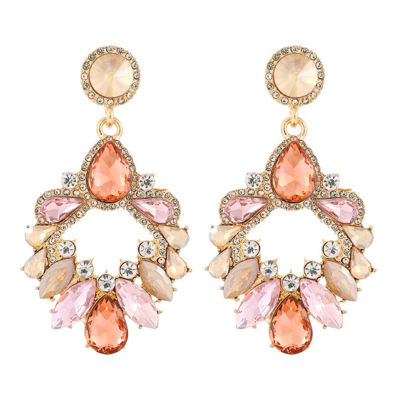

Dangle & Chandelier Ztech Mix/Pink Crystal Luxury Drop Earrings For Women Korean Fashion Designer Jewelry Pendientes Mujer Statement Accesso