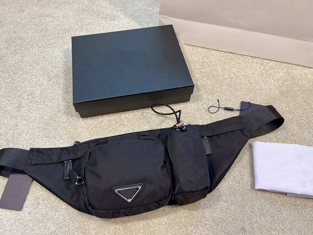 

Mens nylon fanny pack travel casual cross body bag High quality chest pocket black waterproof men wallet zipper waist bag