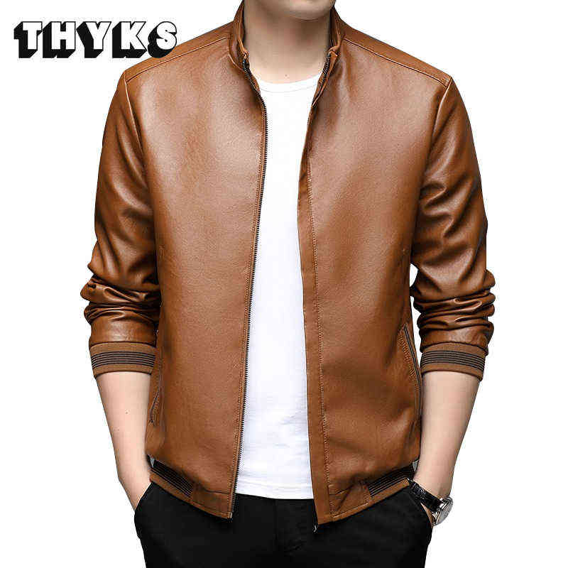 

2022 New Brand Designer Classic Motorcycle Faux PU Fashion Leather Jacket Mens Solid Color Jacket Mens Clothing Casual Outerwear T220728, Black