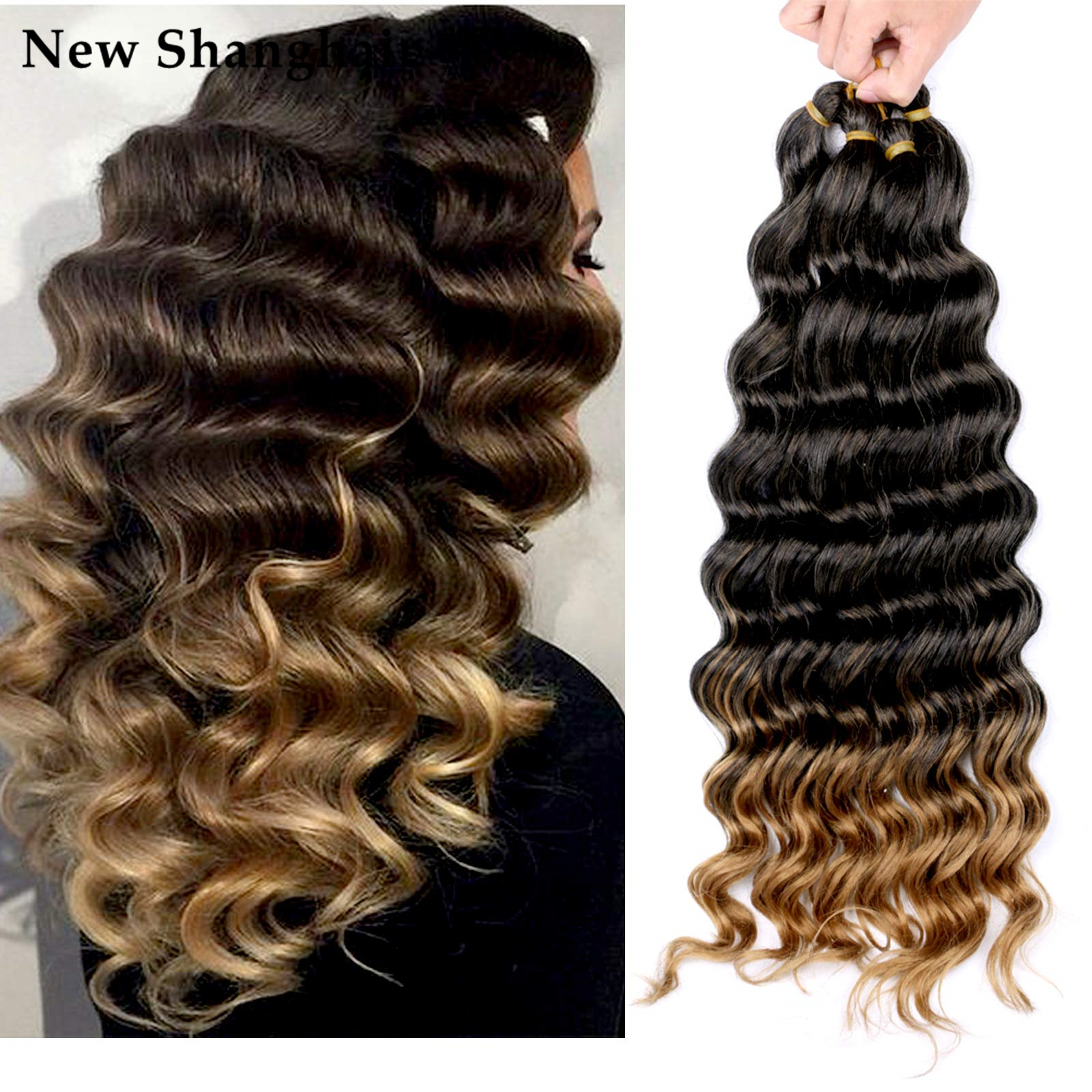 

20" Deep Ocean Wave Crochet Bulk Hair Deep Braiding Body Braids Synthetic Hair Extensions BS03, #60