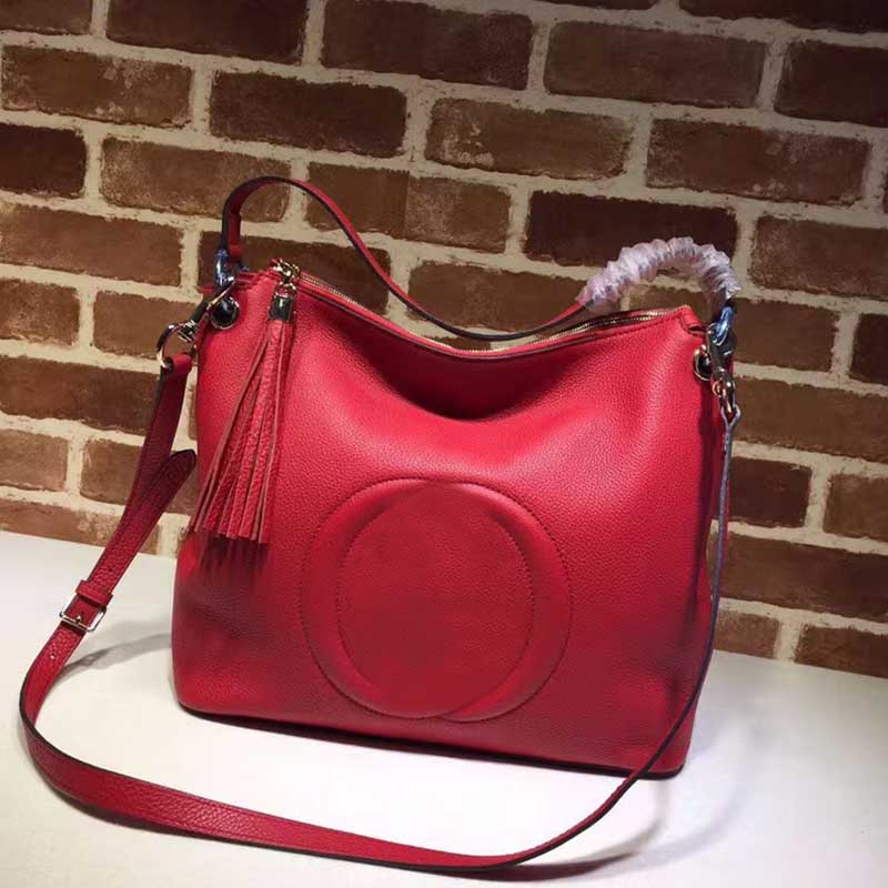 

Top Designer Wallet Ladies Handbags Shoulder Bags Crossbody Embossed Logo Soho Bags Fringe Charms Cross body Wallets Genuine leather tote bag, Red