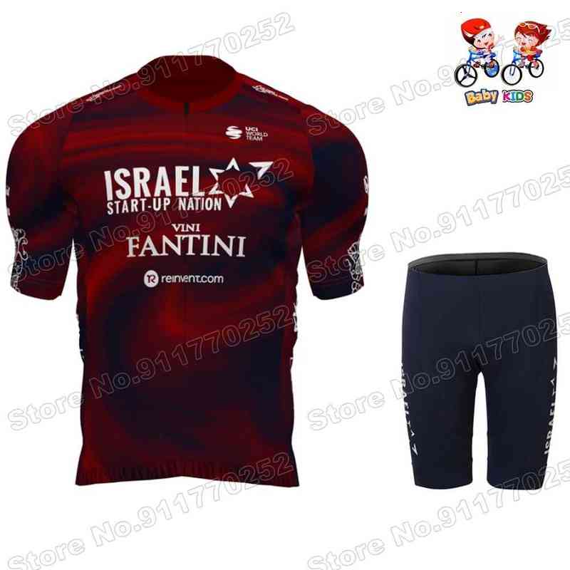 2021 ISRAEL START UP NATION Italy Tour Kids Cycling Jersey Sets D'Italia Boys Girls Cycling Clothing Road Bike Suit MTB Maillot-image-784301793