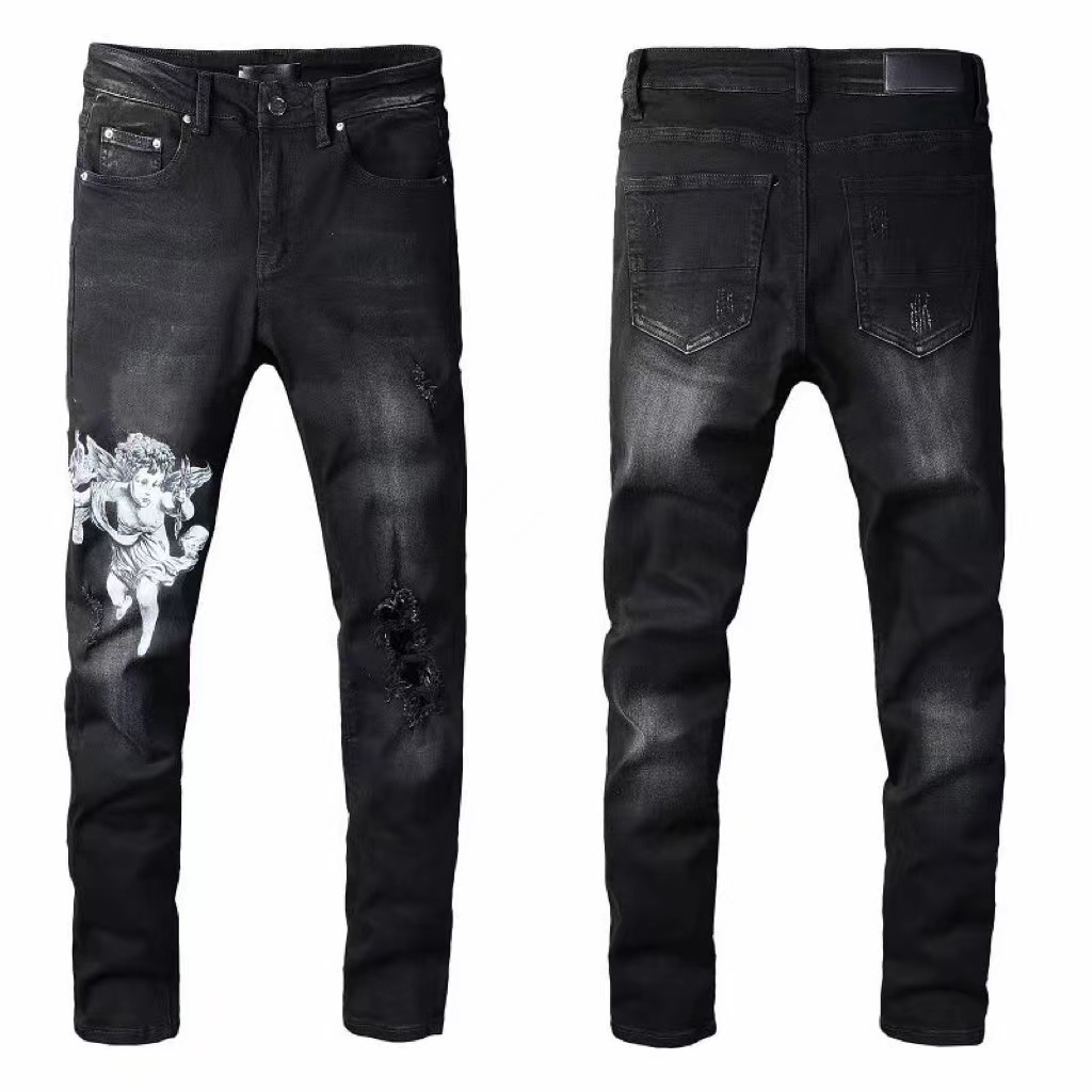 

Designer men jeans hip-hop fashion zipper hole wash pants retro torn fold stitching mens design motorcycle riding cool slim pant sky blue jean for women -40 93WC, Customize