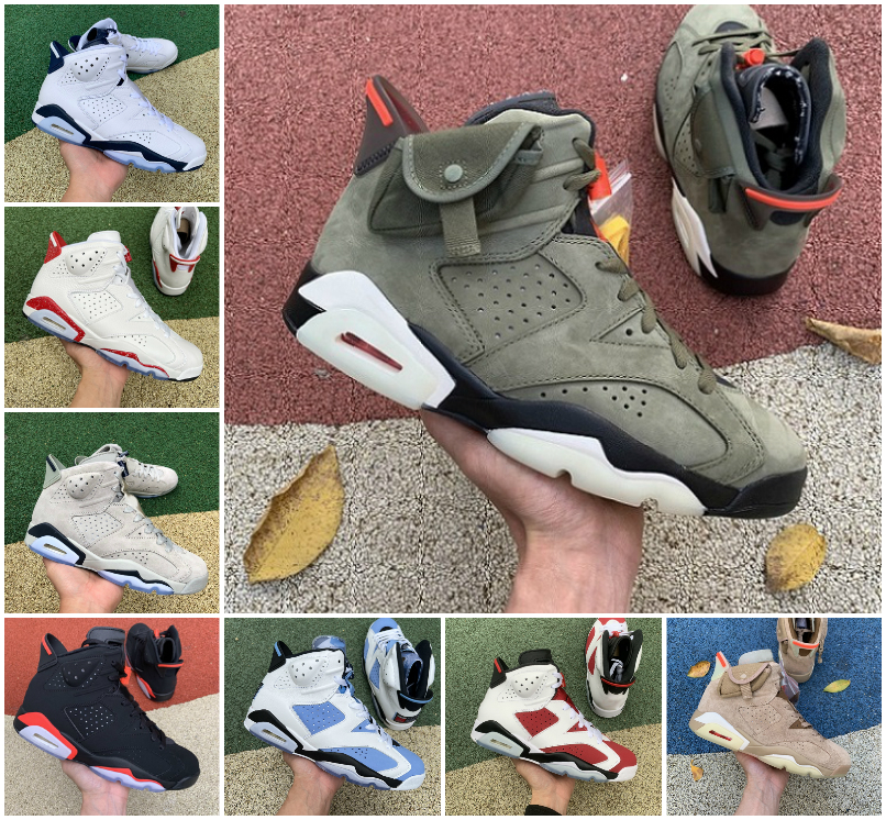 

JUMPMAN UNC White Red Oreo 6 6s Mens Basketball Shoes Midnight Navy Georgetown British Khaki Black Infrared Electric Green Carmine Mint Foam Sport Blue Men Sneakers, Bubble package bag