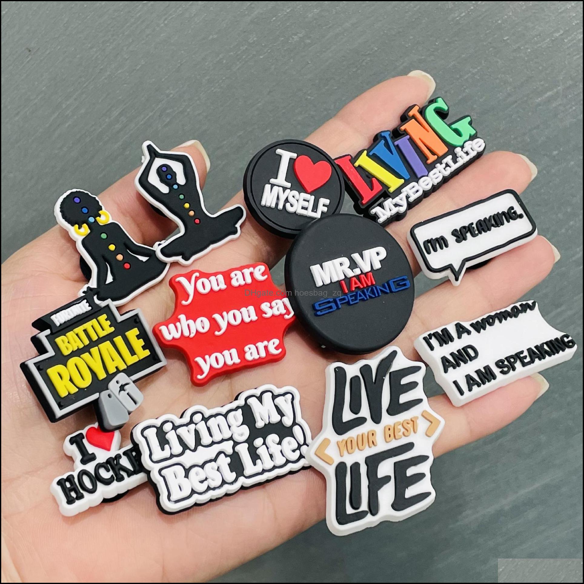 

Shoe Parts Accessories Shoes Black Cute Cartoon Pvc Charms Buckles Action Figure Fit Bracelets Croc Jibz Wristband Girls Kids Gift A01 Dro