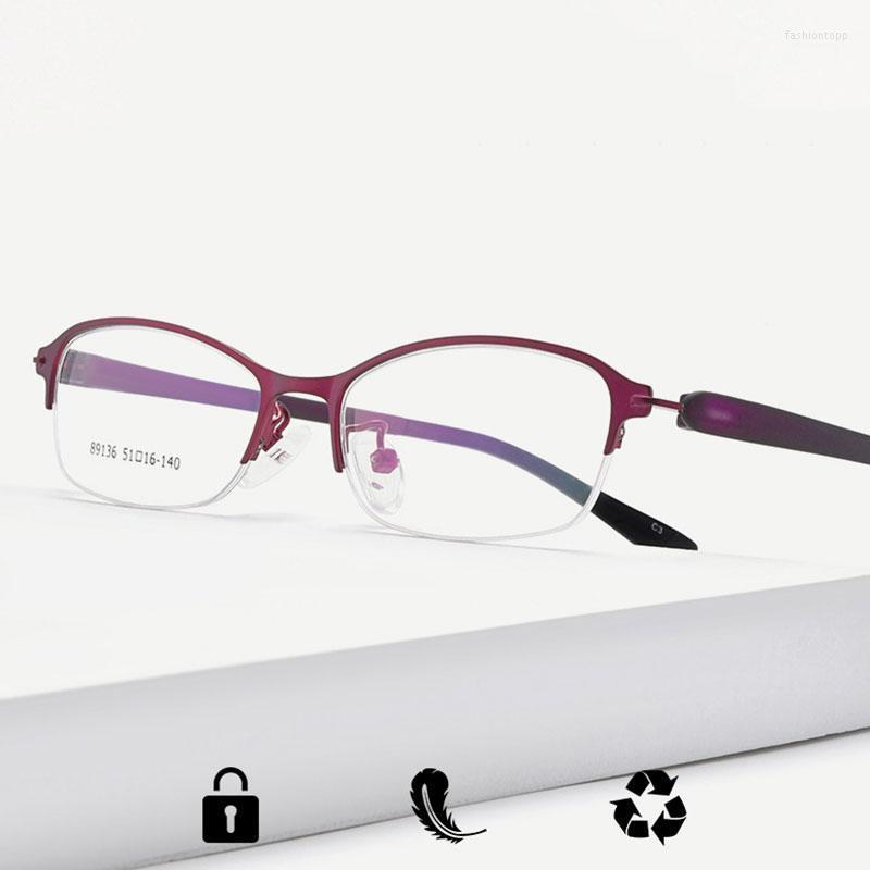 

Fashion Sunglasses Frames Half Rim Metal Frame Glasses For Male Ultra Light Upsale Business Style Oval Shape Lens Myopia EyewearsFashion