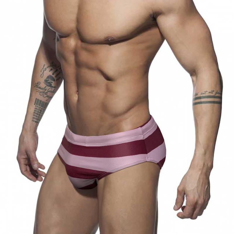 

Men's Swimwear Fashion Striped Bikini Swimsuit Men Swim Briefs Sexy Push Up Swimming Trunks For JESSBORN Bathing Suit Beach Shorts