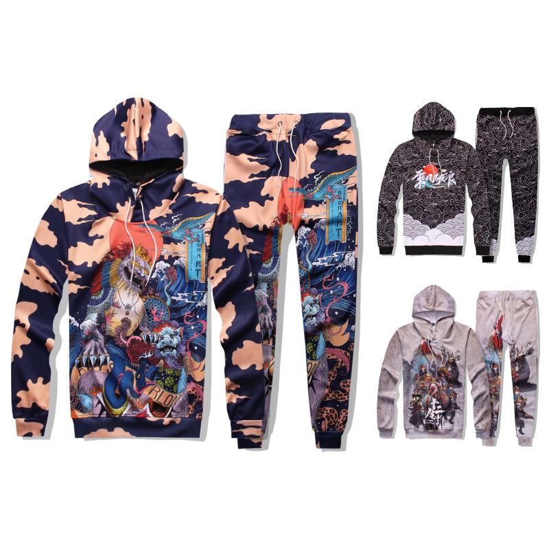 

Men's Tracksuits Chinese Style Ox Show Mens Womens Pattern Elements Zodiac Printed Hooded Sweatshirts Sweatpants SetsMen's, 7038 sweatshirts