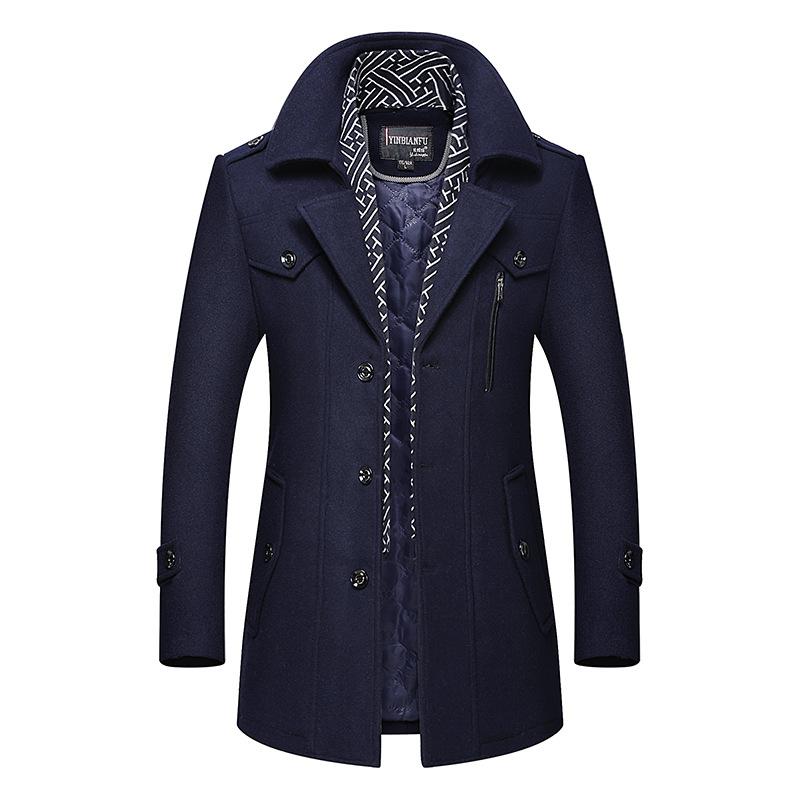 Mélange de laine pour hommes Mentes d'hiver masculins 2022 Brande décontractée de couleur masculine Couleur de laine de laine de laine tranchée