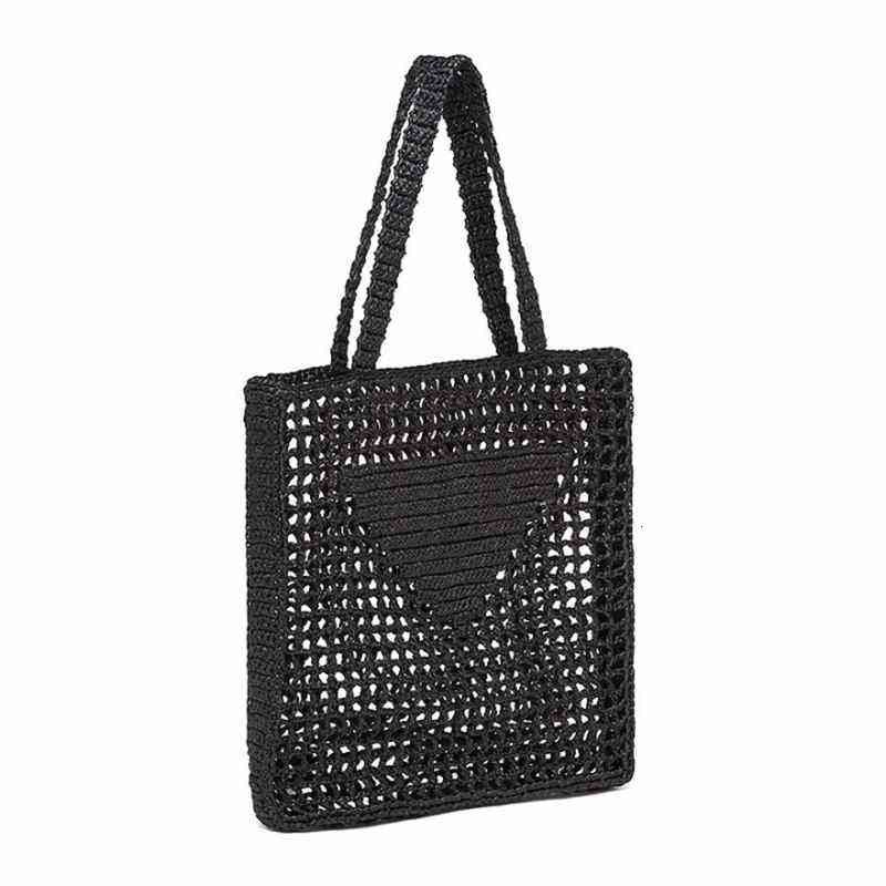 

Fashion Brand Luxury Woven Style Handbag for Women Trendy Designed Affia Fiber Weaving Hollowed Out Tote Holiday Beach Bag, White hat