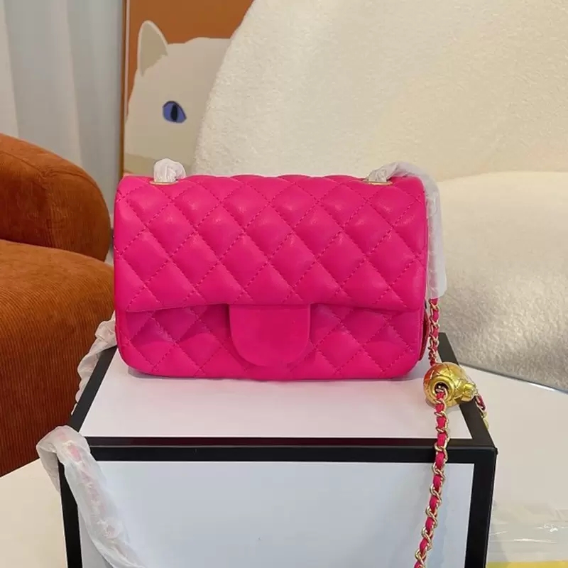 

2022ss Classic Mini flip calfskin enamel buckle amulet chain fragrance bags quilted matelass chain cross shoulder makeup bag luxury tassel Sacoche handbag, Extra freight