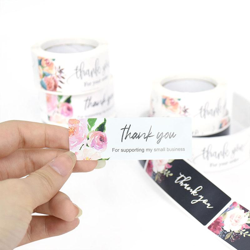 

Gift Wrap 120pcs/roll Thank You For Your Order Paper Stickers Rectangle Seal Labels Bussiness Handmade Packaging Decor Stationery Sticker