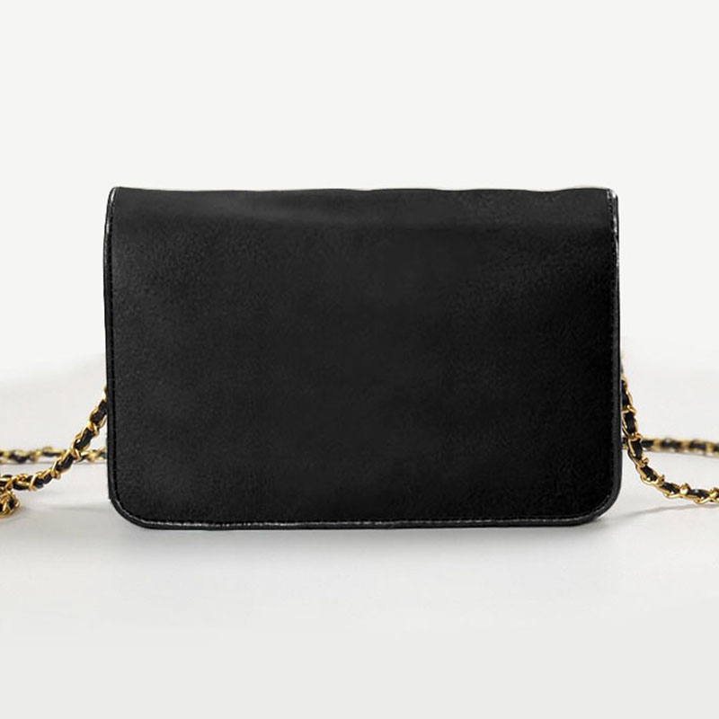 

Fashion Mini Designer Shoulder Bag for Women Crossbody Bags Luxury Classic Chain Flap Cross Body Purse Genuine Leather Woman Evening Handbag Hip-Hop Ladies Purses, Black