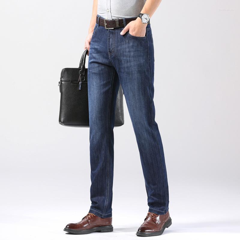 

Men's Jeans Spring And Summer Thin Section Straight Loose Large Size Casual Pants Youth Middle-aged Elderly Elastic MenMen's Bert22, Blue