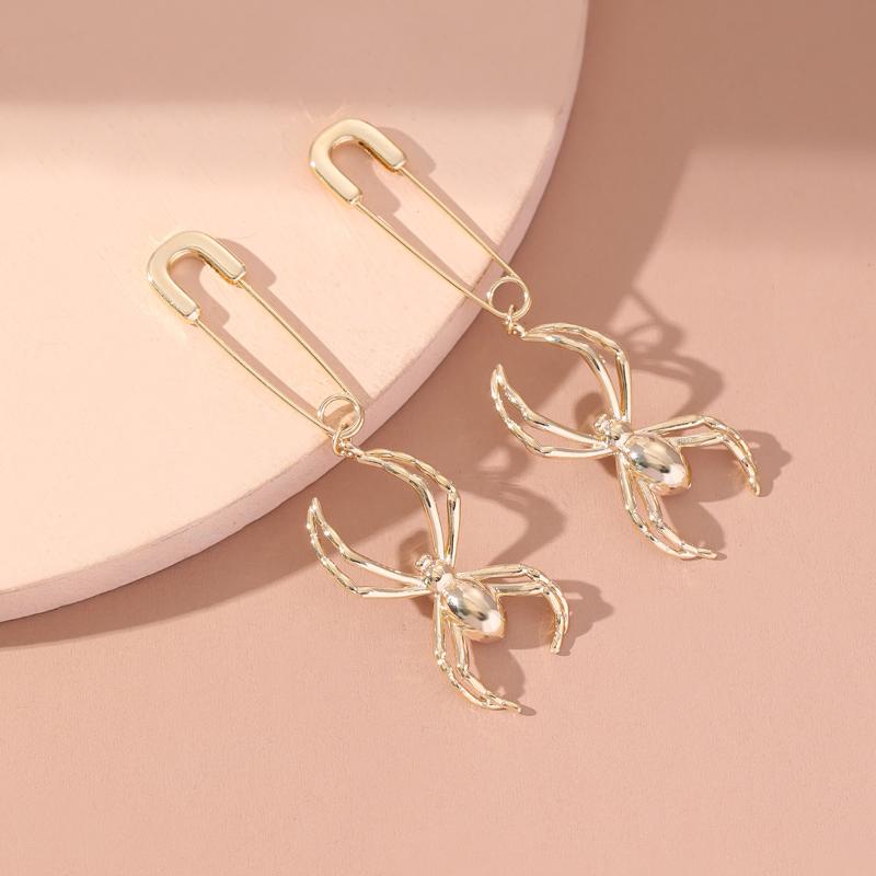 

Dangle & Chandelier Arrival Women Alloy Spider Drop Earrings Personality Paperclip Style Long All-match Fashion AccessoriesDangle