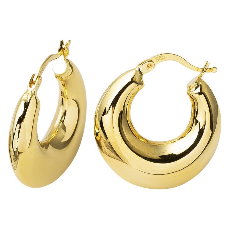 

Hoop & Huggie Crescent 14 Carat Gold Trend EarringsHoop