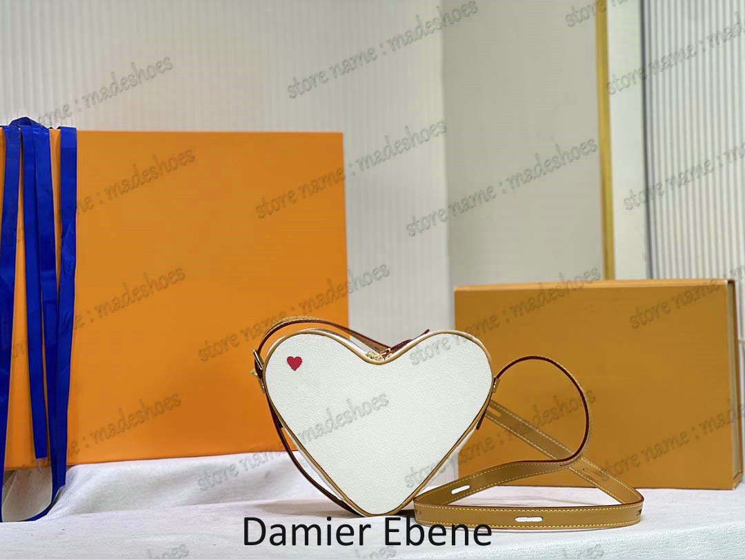 

Coeur Heart Shape Brown Monograms Canvas Game On Bag Shoulder Bag Damier Ebene Designer Cross Body Mini Women Luxurys Leather Bags