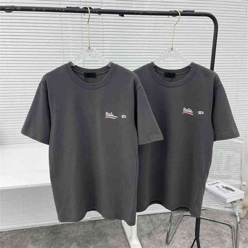 

66% OFF High Quality new fashion BLS home cement gray Cola wave letter round neck short sleeve T-shirt summer men' and women' top, Cement grey