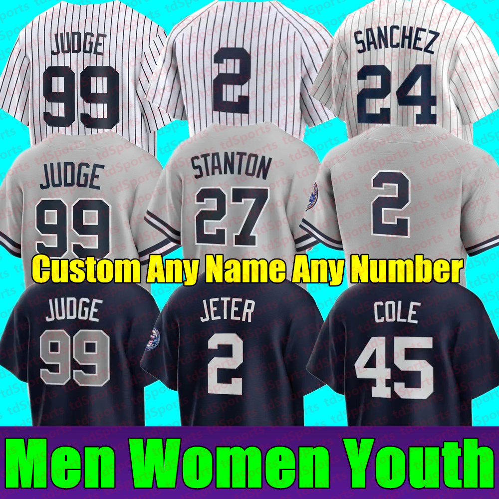 

Custom Men Women Youth 99 AARON JUDGE Jerseys 2 DEREK JETER 45 GERRIT COLE 25 GLEYBER TORRES GIANCARLO STANTON SANCHEZ YANKEES SABATHIA DJ LEMAHIE Baseball jersey
