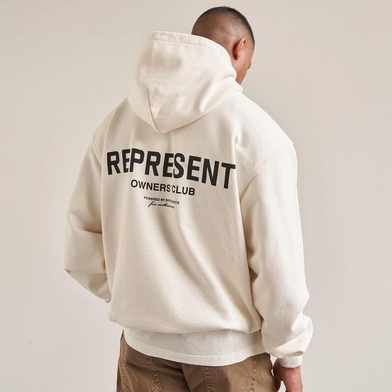 

Hoodies Sweatshirts REPRESENT Letter Men's Niche Tide Brand Wild High Street Casual American Loose Couple Hooded Sweater Coat Clothes