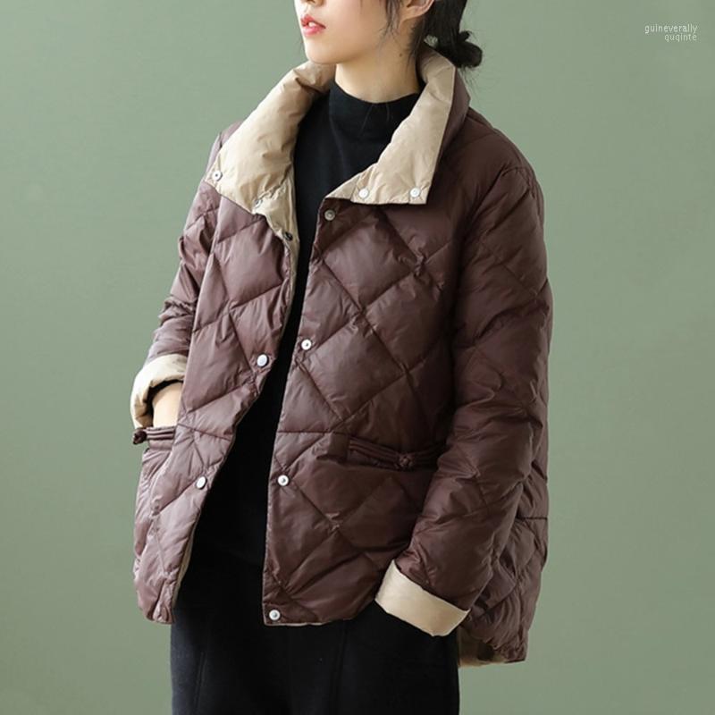 

Women' Down & Parkas 2022 Winter Women White Duck Short Coat Casual Single Breasted Warm Jacket Light Windproof Outwear Guin22, Black