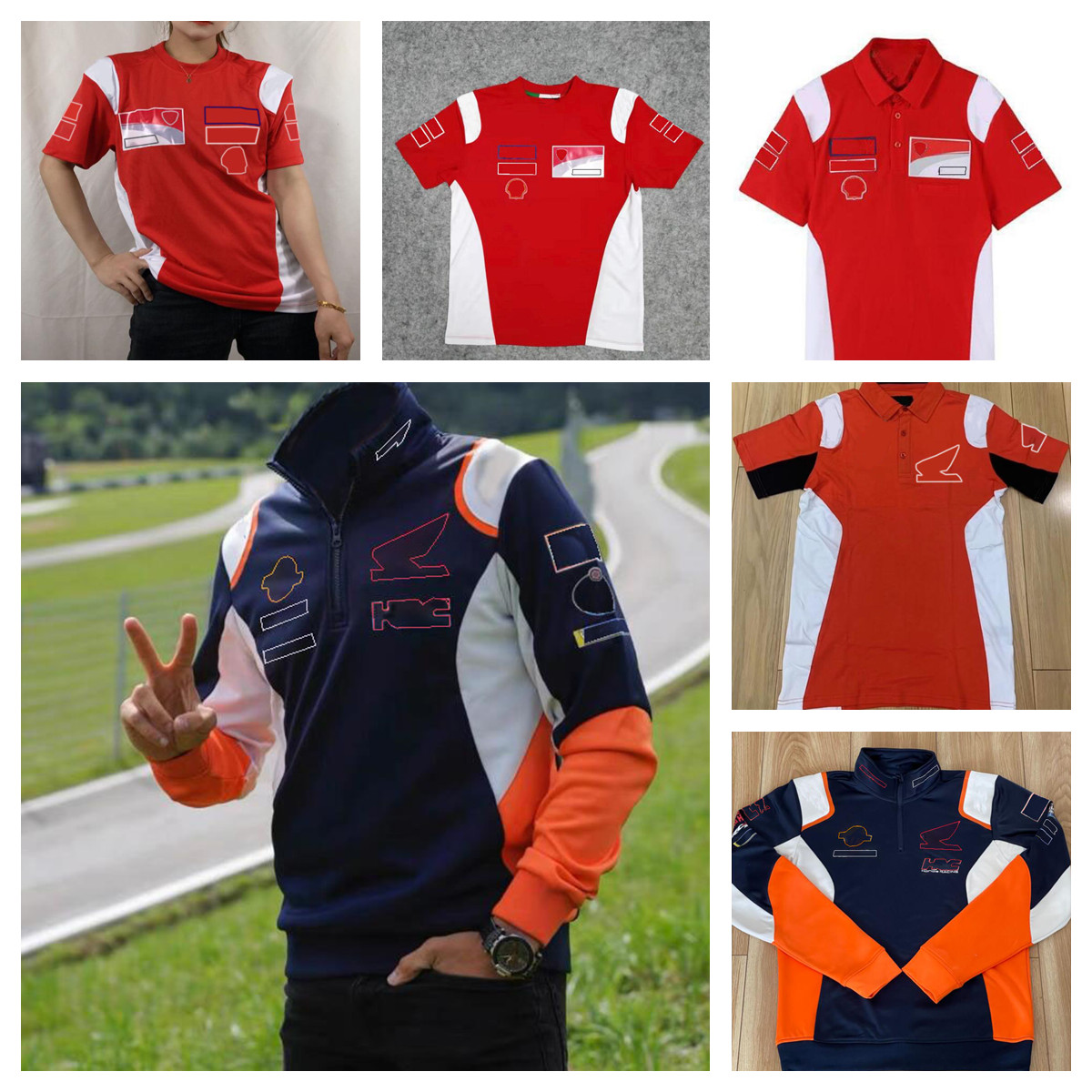 

2022 new motorcycle hoodie summer short-sleeved polo shirt with the same custom