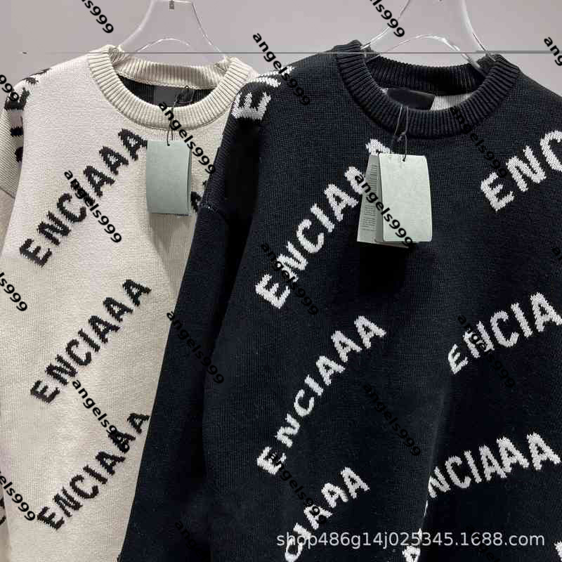 

2022 Women Balencaigaess Designers Sweaters Sweater Letter Jacquard Knitted Sweateres Full Bullet Screen Printed Sweater Loose Men Womens Top, Supplementary price