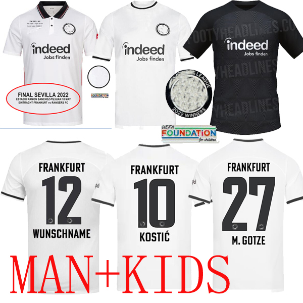 

21 22 23 Eintracht Frankfurt soccer jerseys M.GOTZE 27 HOME SEVILLA 2022 RAMON SANCHEZ - PIZJUAN SOW HAUGE football uniform HASEBE away jersey maillot de foot kids, 22 23 home man 1