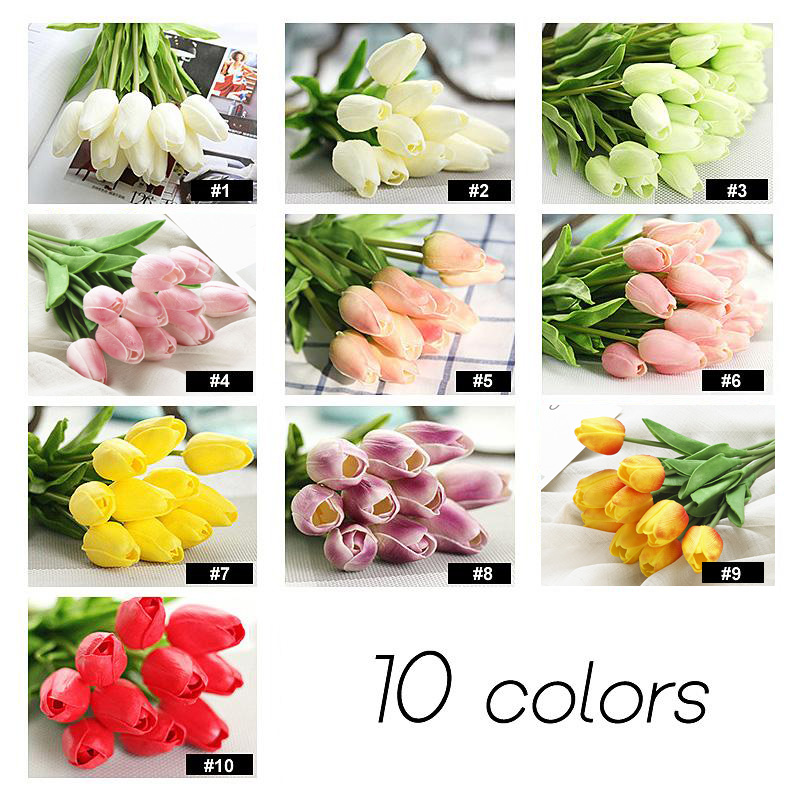 

artificial tulip flowers bride bouquet wedding decorations one head silk flower for bouquet table centerpieces home decoration