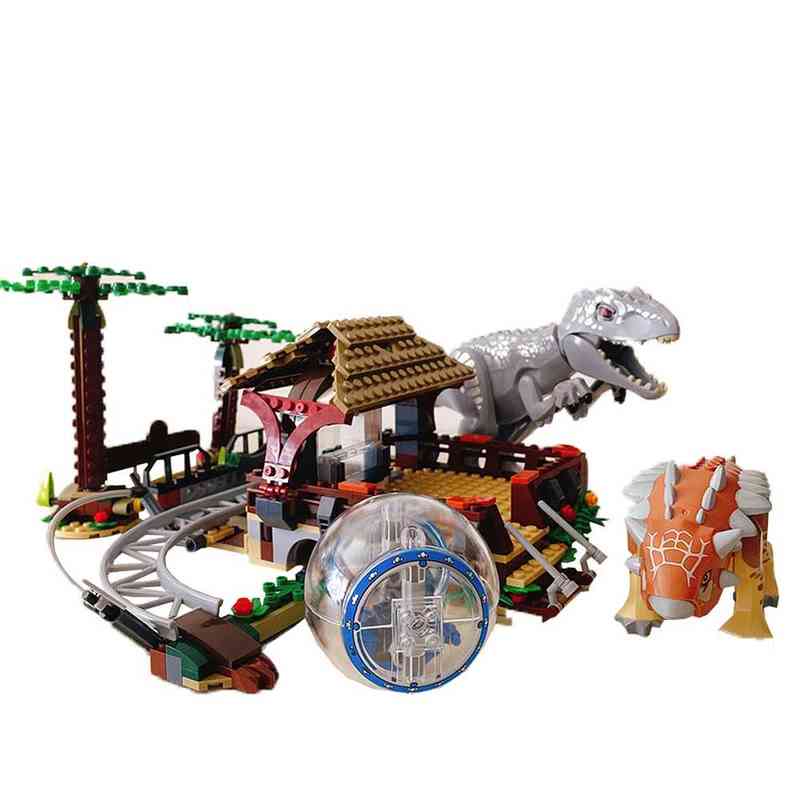 

Jurassic Dinosaur World Mechanical T-rex Indominus Tyrannosaurus Ankylosaurus Building Blocks Bricks Toy For Kid Gift 75941 T230103